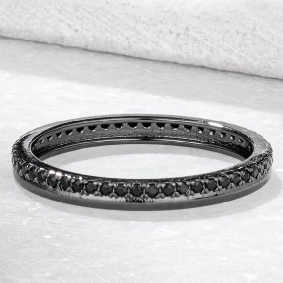 Black Eternity Stackable Stackable Band - Charmed Aroma Onyx Collection - Picture 1 of 2